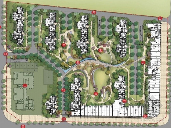 新古典居住区规划设计案例资料下载-[青岛]颐和系新古典居住区景观概念方案