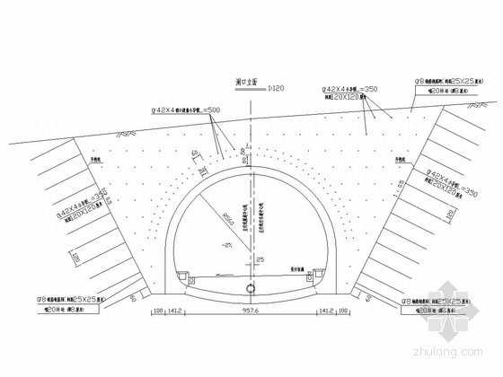 乡村小镇设计方案CAD图资料下载-隧道洞口设计方案比选CAD图