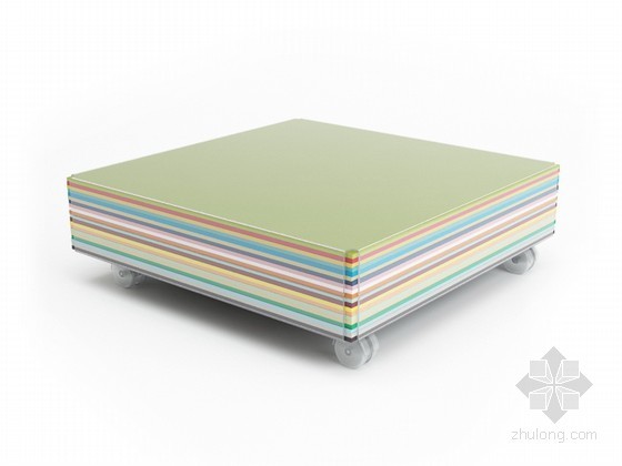ktv彩色平面模型资料下载-时尚方型彩色沙发凳3D模型