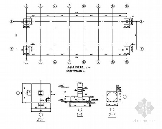 建筑结构图剖面图资料下载-某钢结构连廊建筑结构图