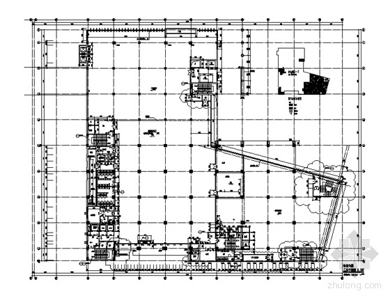 [温州]某电信二十三层综合办公楼建筑施工图（09年设计）-二层平面图