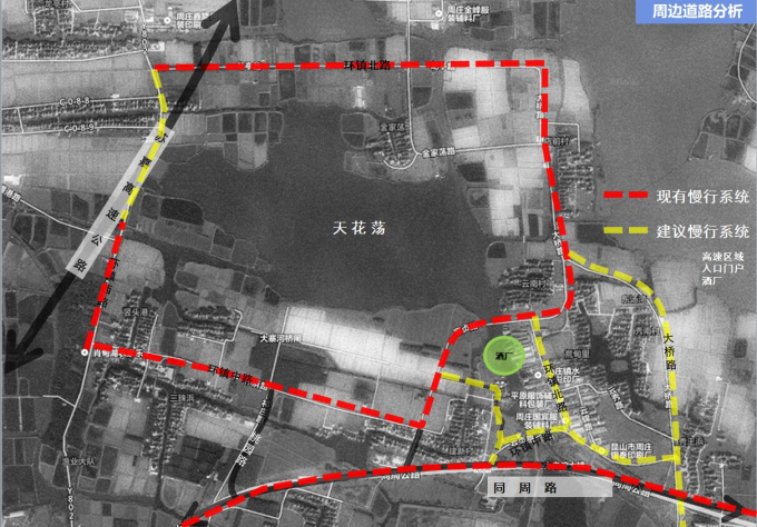[江苏]环天花荡道路景观设计规划-道路分析