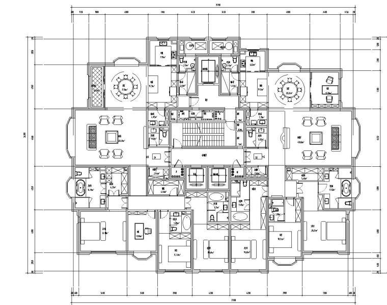 [天津]南市居住区建筑方案文本设计（PDF+CAD）-标准房平面图