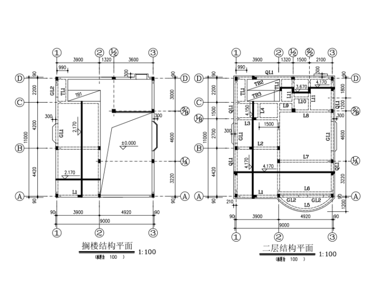 底层建筑结构施工图图纸资料下载-三层独栋别墅建筑结构施工图