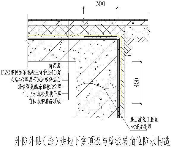 地下室、楼地面、屋面、外墙防水节点构造详图_7