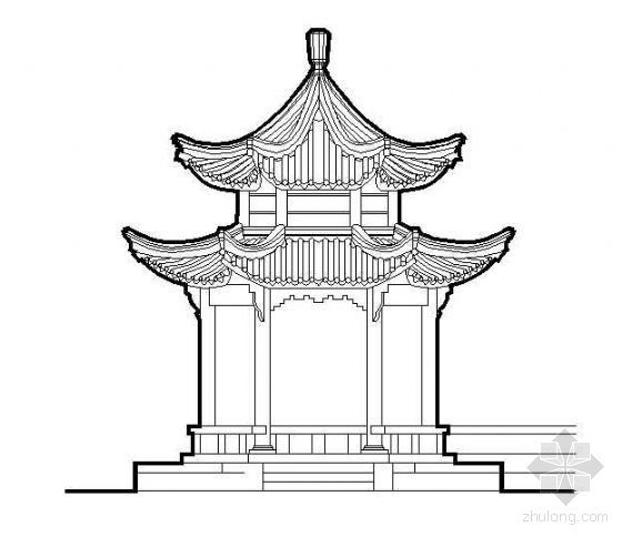 高速公路施工图一套资料下载-一套仿古亭的施工图