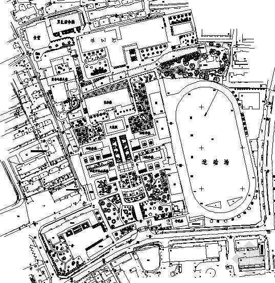 底绿化灌溉平面图资料下载-某中学绿化平面图
