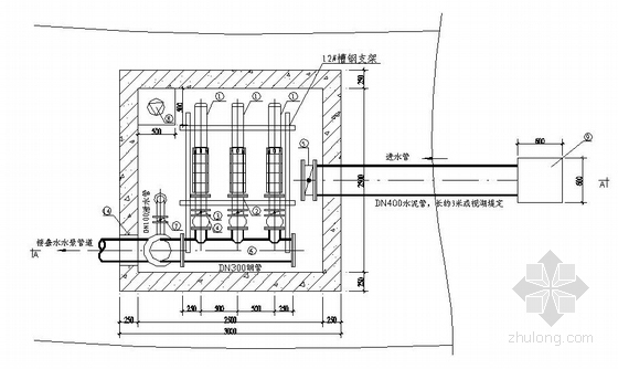 送水泵房说明资料下载-叠水送水泵房设计图