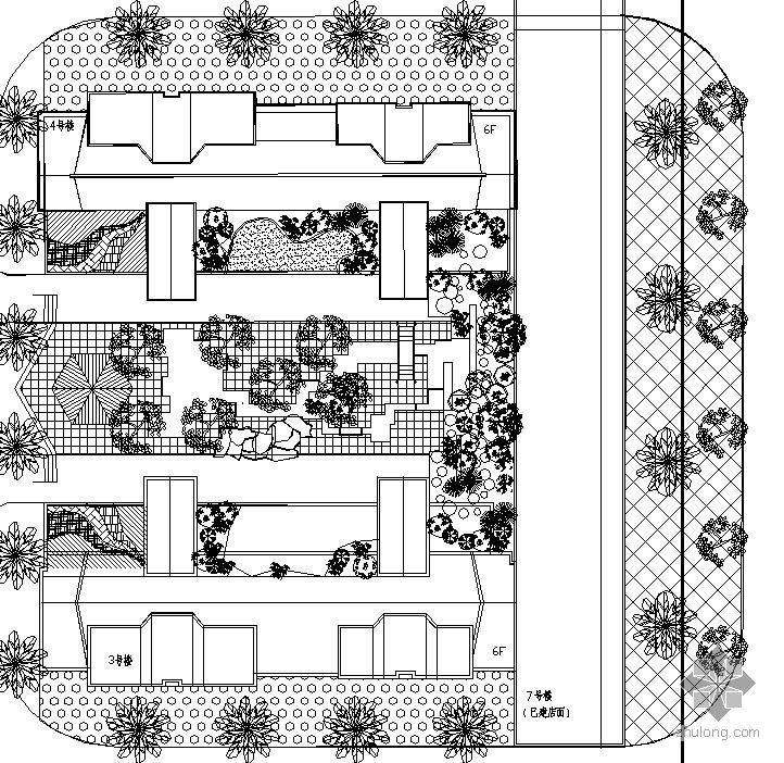 小区儿童活动区施工图资料下载-居住区儿童活动区种植设计施工图