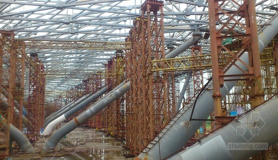 钢结构柱支撑体系资料下载-[广西]机场工程钢结构综合施工技术汇报（树形钢管柱 交叉桁架体系）