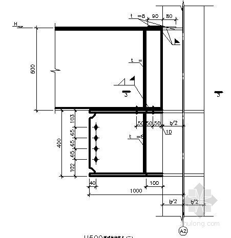 钢梁与牛腿连接大样资料下载-梁与钢梁连接详图