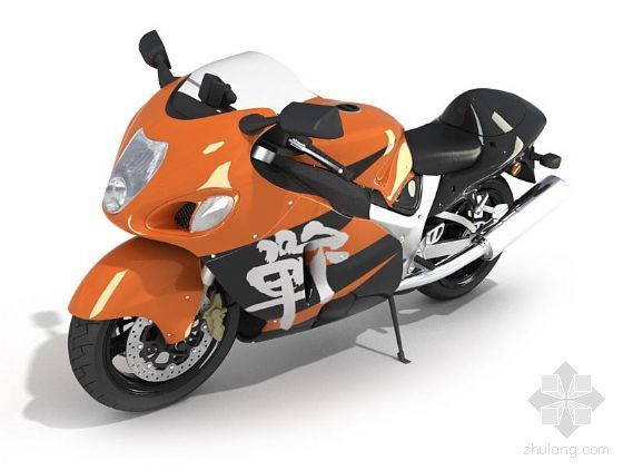宽轮摩托车3d模型资料下载-摩托车2