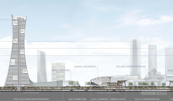 [北京]大型城市综合体规划及单体设计方案文本(知名公司)-剖面图