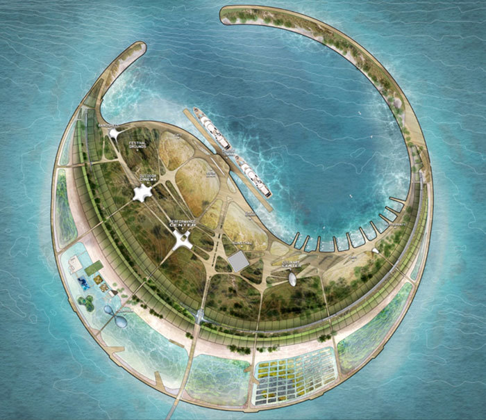 国际主题公园设计方案资料下载-海航要在海口湾建人工旅游岛？！设计方案是这样的。。。。