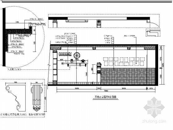 [原创]地知名地产风格三居室室内二次装修改造施工图立面图 