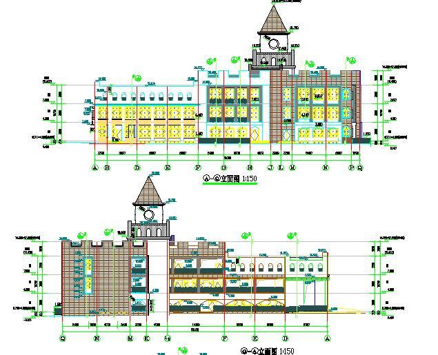 [广东]幼儿园建筑安装工程量招标控制价(含施工图纸)-立面图