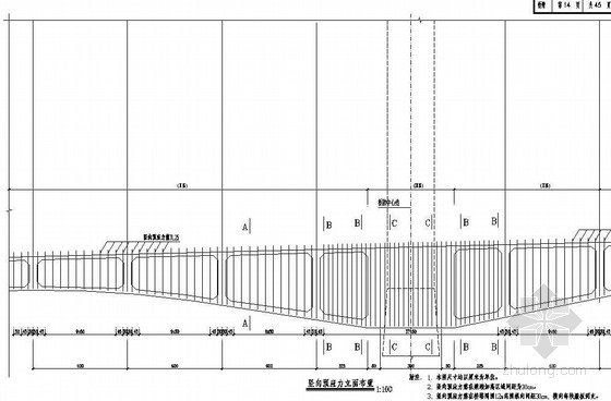 管线节点详图资料下载-78+180+78m自锚式悬索桥主梁竖向预应力布置节点详图设计