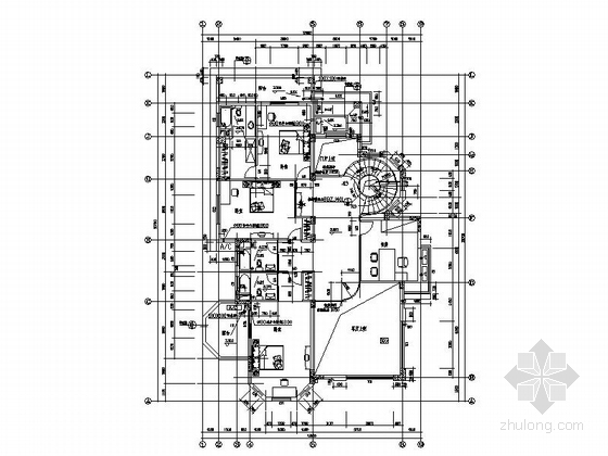 [新农村]3层新中式风格独栋别墅设计施工图（含效果图）-3层新中式风格独栋别墅设计平面图