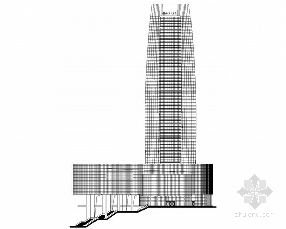 办公楼鸟瞰图效果图资料下载-[重庆]某148米超高层企业办公楼建筑施工图（含效果图）