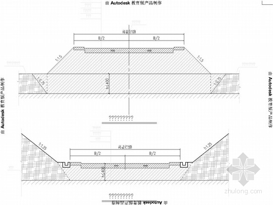 [辽宁]工业园区道路施工图91张(红线宽度20米)-路基处理设计图-换填法 