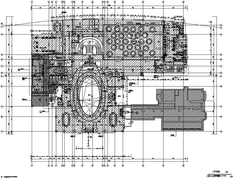 [上海]现代风格瑞金宾馆建筑施工图设计（CAD）-二层平面图