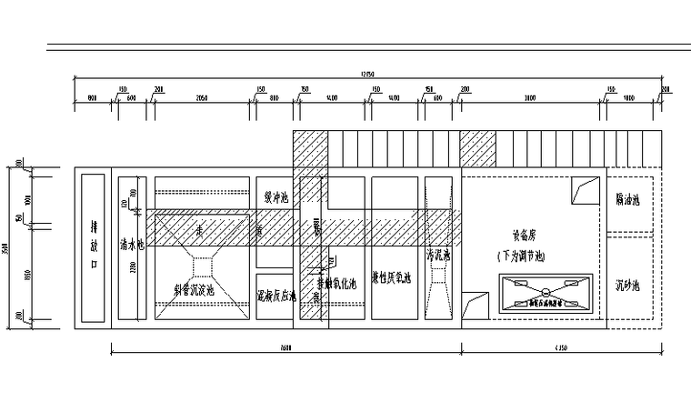 广东某车间喷漆废水处理工程施工图纸（CAD）-平面布置图