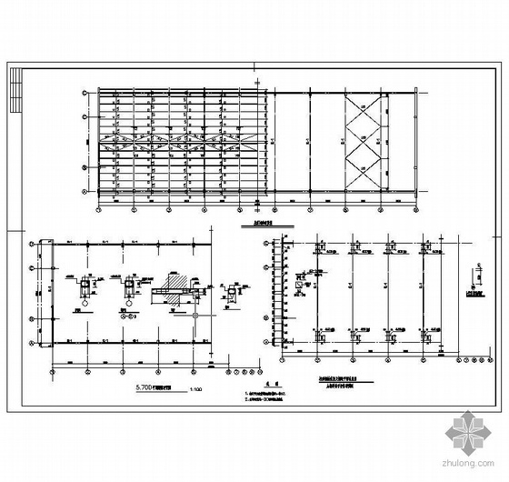 双层混凝土柱轻钢屋面厂房资料下载-某17米混凝土柱轻钢屋面库房图纸
