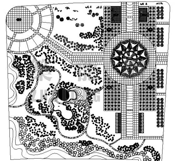 广场入口景观设计平面图资料下载-公园景观设计平面图