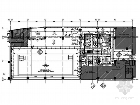 泳池施工图CAD资料下载-[上海]5星级豪华高档酒店休闲区CAD施工图