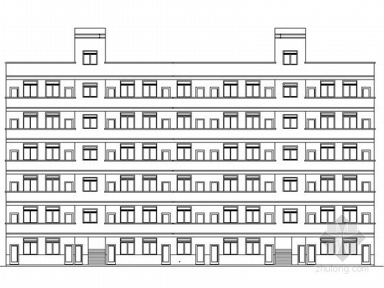 外廊式多层资料下载-[广西]某公司六层外廊式宿舍建筑施工图