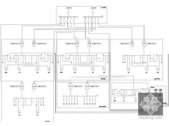 [宁波]大型知名城市综合体全套电气施工图纸360张(含塔楼 机房工程 30万平)-商业&塔楼高低压电气系统示意图
