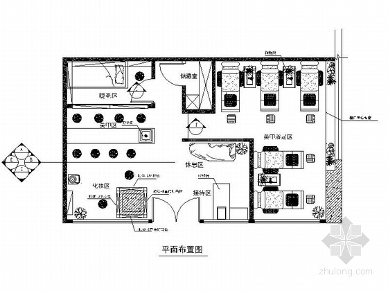 美容美发美甲一体店资料下载-[四川]某连锁美甲店室内装修施工图（含效果）