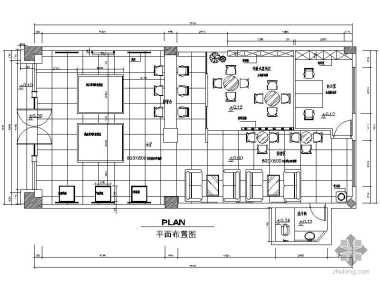 小型售楼处CAD施工图资料下载-某小型售楼中心施工图