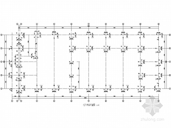 [江苏]钢结构科技研究实验室厂房建筑结构施工图-柱位平面布置图 