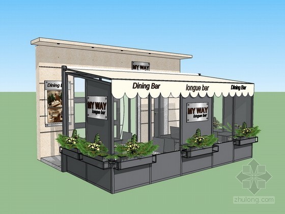 咖啡馆设计案例CAD资料下载-咖啡馆门店设计sketchup模型下载