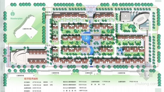 住宅小区规划概念资料下载-[江苏]花园住宅小区景观概念规划设计方案