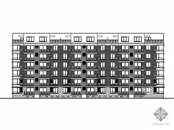 小户型一梯三户六层资料下载-[安徽]某六层一梯二住宅楼建筑施工图