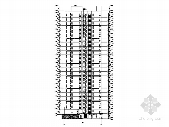 [湖南]25层现代风格商住两用住宅建筑施工图（知名设计院 2015年）-25层现代风格商住两用住宅建筑立面图