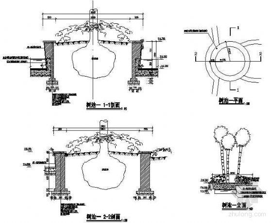 sketchup圆形树池资料下载-圆形树池详图一