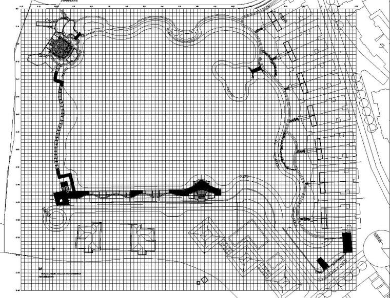 [江苏]南京香山美墅湖区工程全套景观设计施工图（L&A知名景观公司）-网格定位图