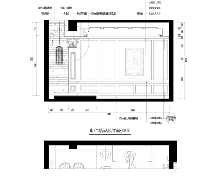 [福州]欧式别墅精装样板间施工图(含效果图)-[福州]欧式别墅精装样板间立面图