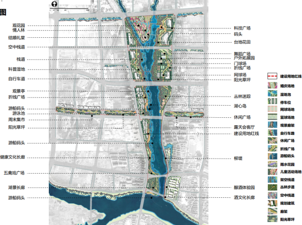 [安徽]滨湖生态海绵城市河道景观设计方案（知名公司设计）-总平面图