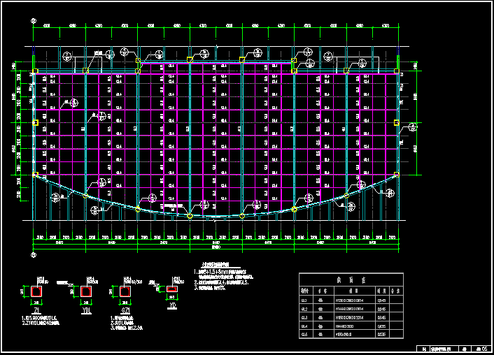 门式刚架结构天桥资料下载-某一层中庭天桥及采光顶结构图