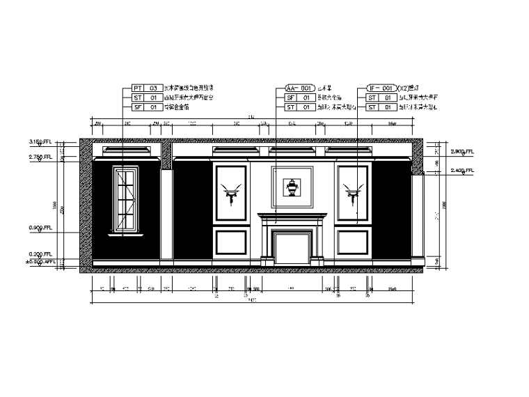 [杭州]顶级别墅设计CAD施工图（含效果图）-【杭州】顶级别墅设计CAD施工图（含效果图）立面图