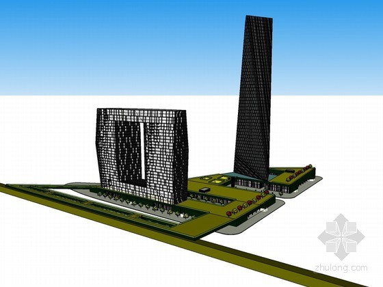 概念性高层办公建筑资料下载-高层办公建筑SketchUp模型下载