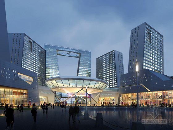 小区建筑广场景观3D模型资料下载-商业广场3D模型下载