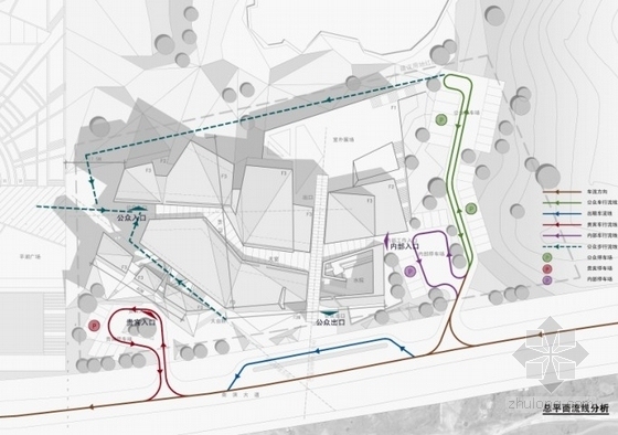 [重庆]现代风格2层纪念馆建筑设计方案文本-纪念馆分析图