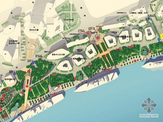 滨海公共开放空间资料下载-某滨水绿地公共开放空间景观扩初