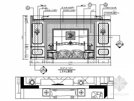 cad主卧立面图资料下载-精装欧式主卧立面图