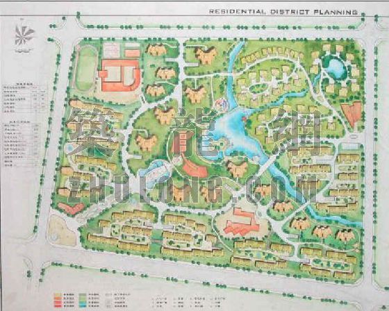 广东居住小区规划案例分析资料下载-某居住小区规划方案成图